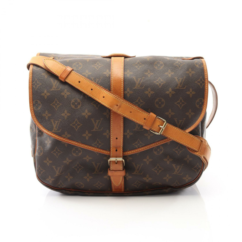 LOUIS VUITTON Samuel 35 肩背包 M42254 Monogram 帆布 棕色 二手斜背包-0