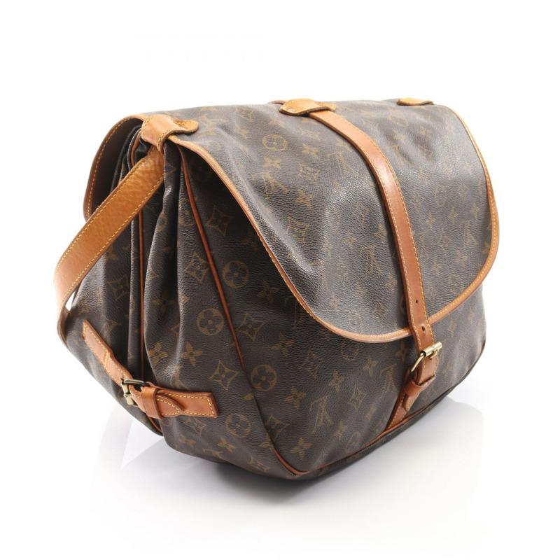 LOUIS VUITTON Samuel 35 肩背包 M42254 Monogram 帆布 棕色 二手斜背包-1