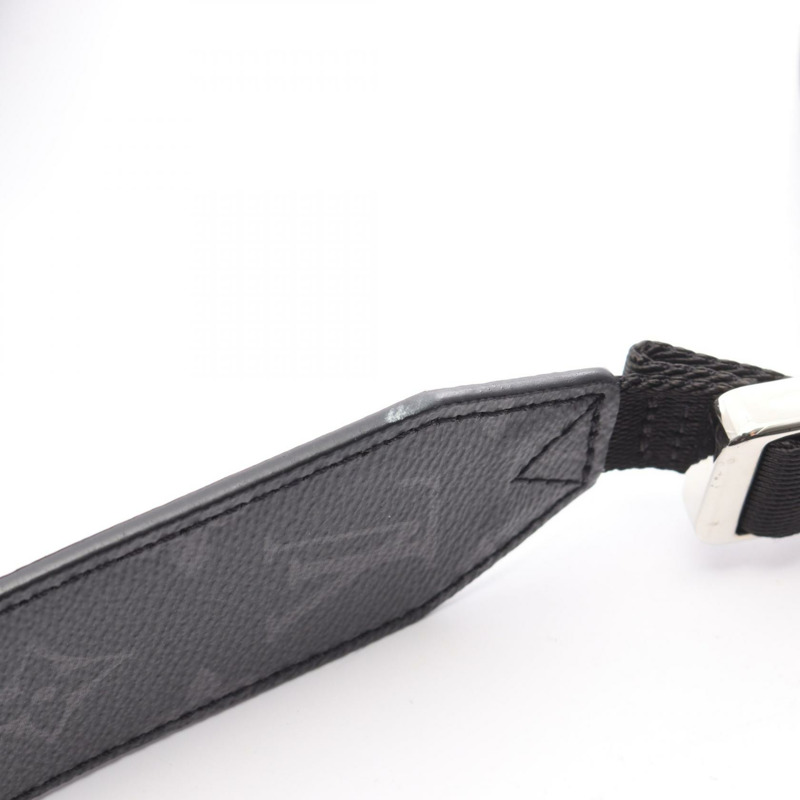 LOUIS VUITTON 斜背包 M30746 Taigalama 帆布皮革黑色二手-7