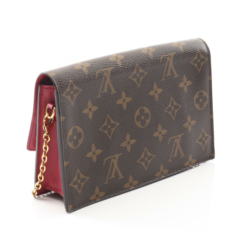 LOUIS VUITTON Portefeuille Flor 鏈條單肩包 M69578 Monogram Brown Fuschia-1