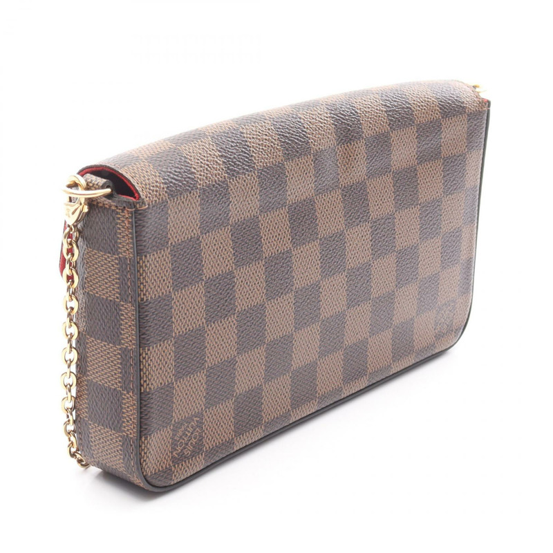 LOUIS VUITTON Pochette Felice 單肩包 N63032 Damier 帆布 Ebene 二手女式-1