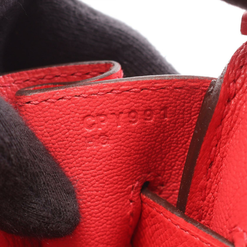 HERMES Birkin 30 手袋 Epsom 皮革 紅色 Bougainvillier 二手 女士 C GHW-4