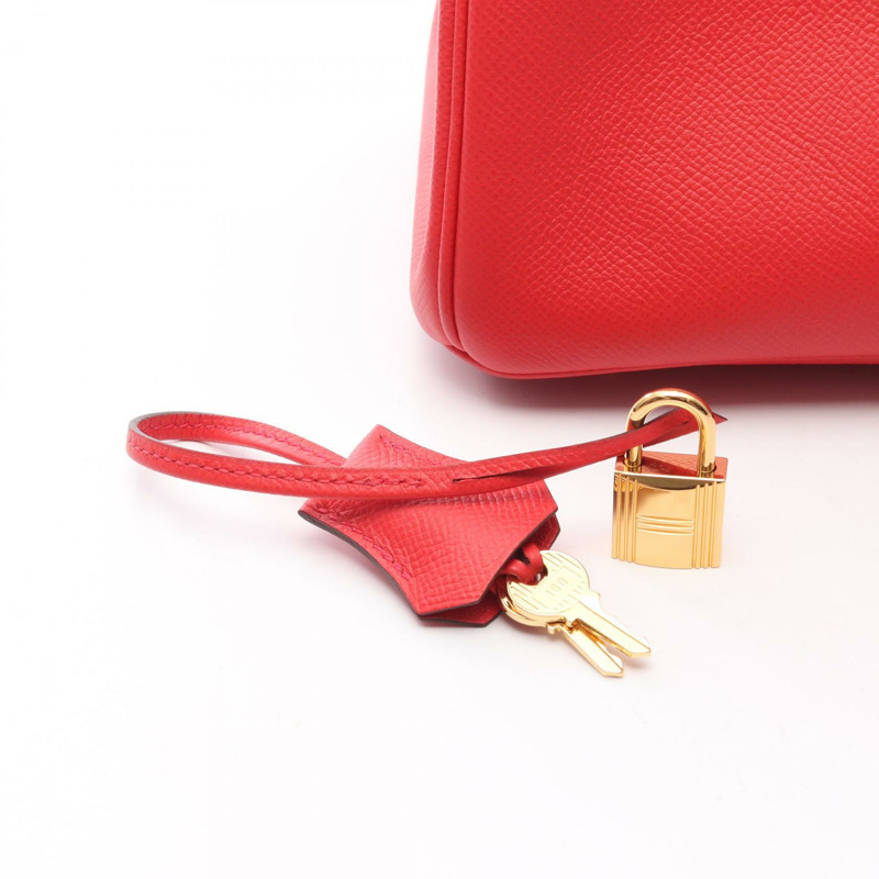 HERMES Birkin 30 手袋 Epsom 皮革 紅色 Bougainvillier 二手 女士 C GHW-5