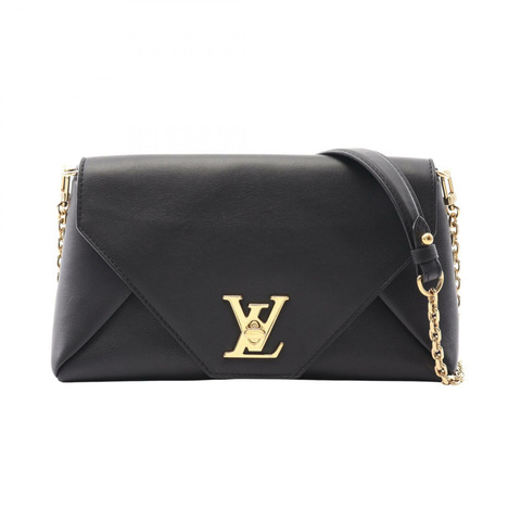 LOUIS VUITTON Love note 鏈條單肩包 小牛皮 黑色 二手 女款 GHW