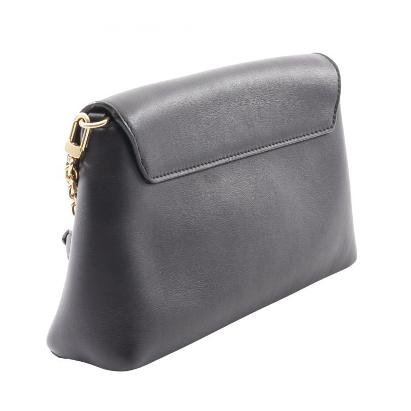 LOUIS VUITTON Love note 鏈條單肩包 小牛皮 黑色 二手 女款 GHW-1