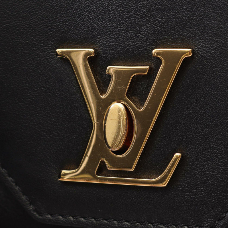LOUIS VUITTON Love note 鏈條單肩包 小牛皮 黑色 二手 女款 GHW-9