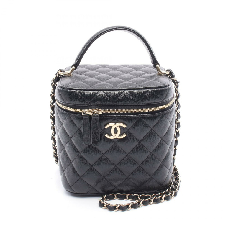CHANEL Matelasse Vanity 手提單肩包 AS2362 皮革黑色二手女款 GHW-0