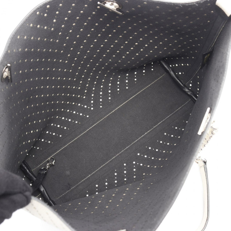 CHANEL COCO Mark 鏈條單肩托特包 A93260 皮革 米色 二手 女款 SHW-2