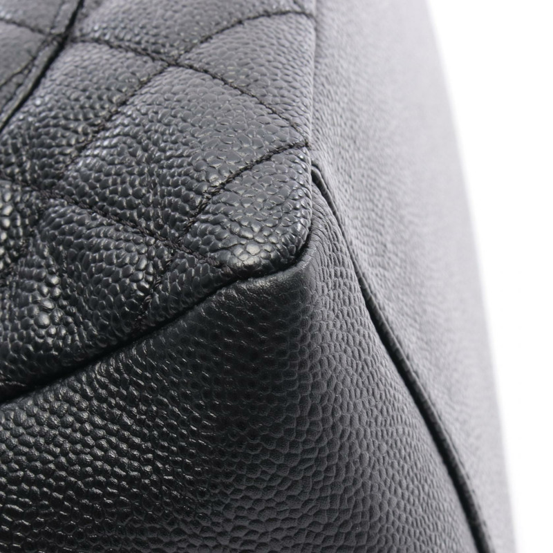 CHANEL Matelasse Grand Shopping GST 單肩托特包 皮革 黑色 二手 SHW CC-5