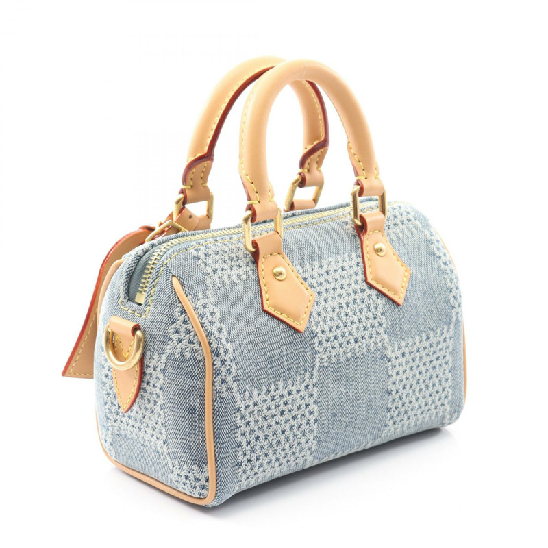LOUIS VUITTON Speedy Bandouliere 18 單肩包 N40682 Damier 牛仔布 二手 LV-1