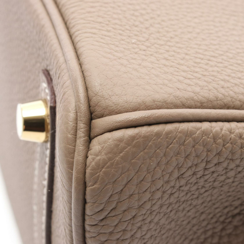 HERMES Birkin 25 手提包 Y Togo 皮革 棕色 Etoupe 灰色 二手 女款 GHW-6