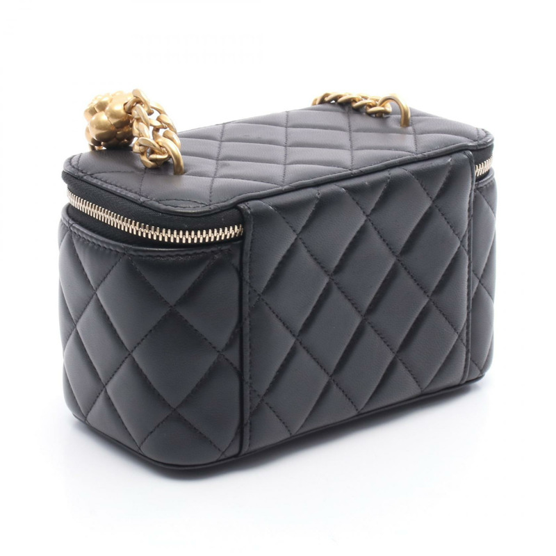 CHANEL Matelasse vanity 鏈條單肩包 AP3301 小羊皮 黑色 女款 GHW-1