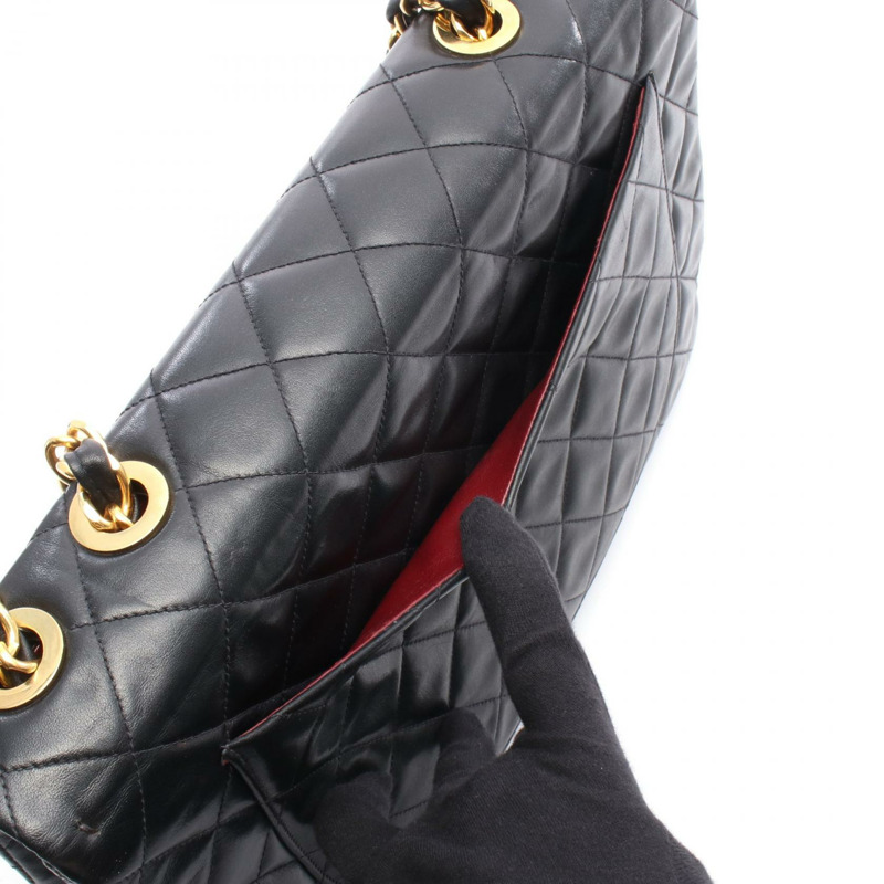 CHANEL Jumbo Matelasse 34 鏈條單肩包 A47600 小羊皮 黑色 二手 GHW-5
