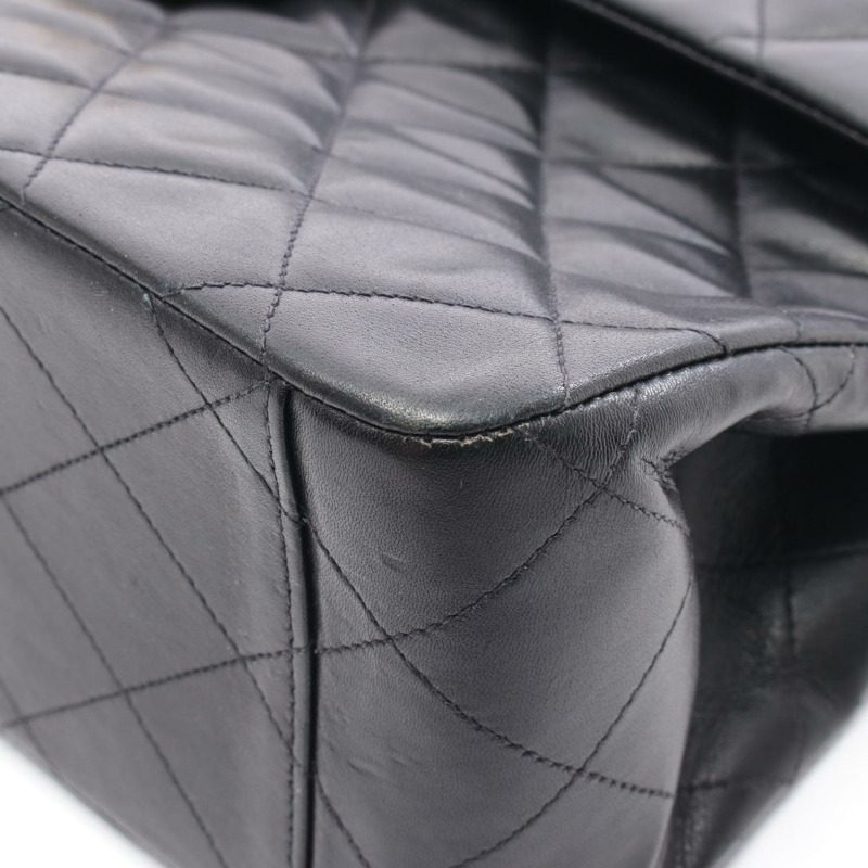 CHANEL Jumbo Matelasse 34 鏈條單肩包 A47600 小羊皮 黑色 二手 GHW-9