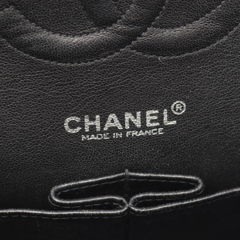 CHANEL Matelasse W 翻蓋鏈條單肩包 小牛皮 黑色 二手 女款 SHW COCO-3