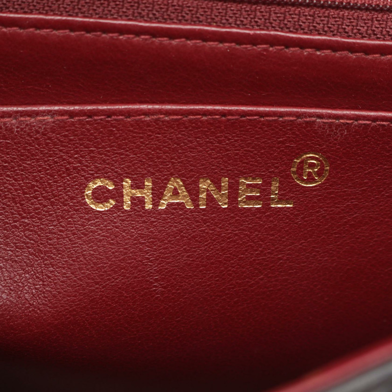 CHANEL Matelasse Parent 手提包 羔羊皮 綿羊皮 黑色 二手 GHW CC-3