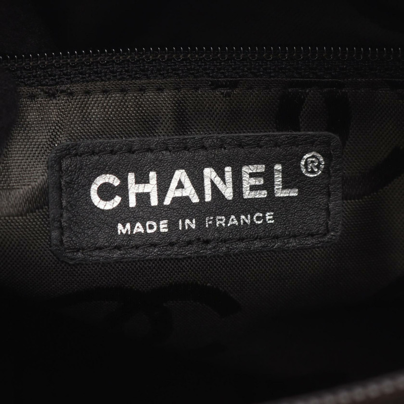 CHANEL Cambon 系列中型手提包 A25167 皮革 米色黑色 二手 女款 SHW-3