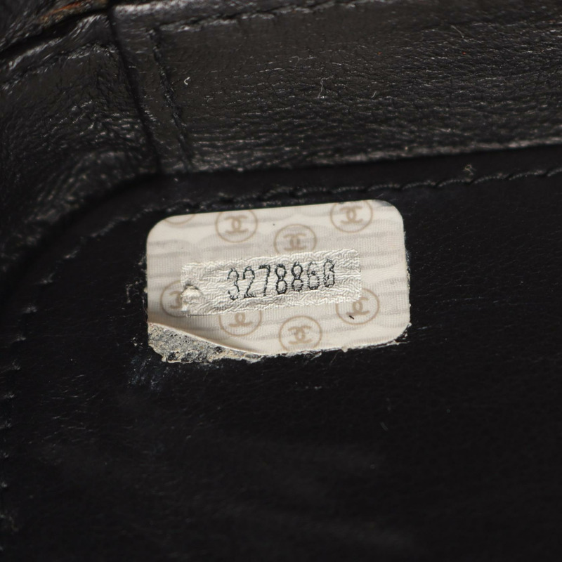 CHANEL COCO 馬克鑽石縫線單肩包小羊皮黑二手女款 GHW-4