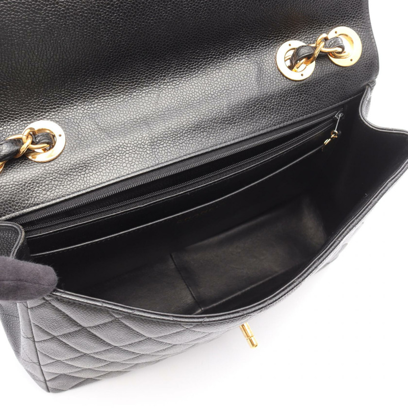 CHANEL Jumbo Matelasse 30 鏈條單肩包 A28600 皮革黑色二手女款 GHW-2