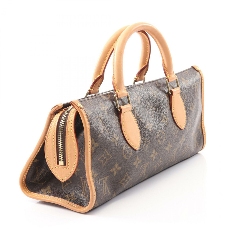LOUIS VUITTON Popincour 手提包 M40009 Monogram 帆布皮革棕色二手 LV-1