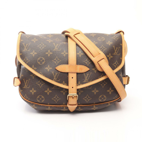 LOUIS VUITTON Saumur 30 斜背包 M42256 字母帆布 二手 LV