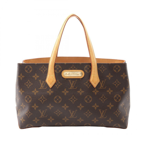 LOUIS VUITTON Wilshire PM 手提包 M45643 Monogram 帆布皮革棕色二手 LV