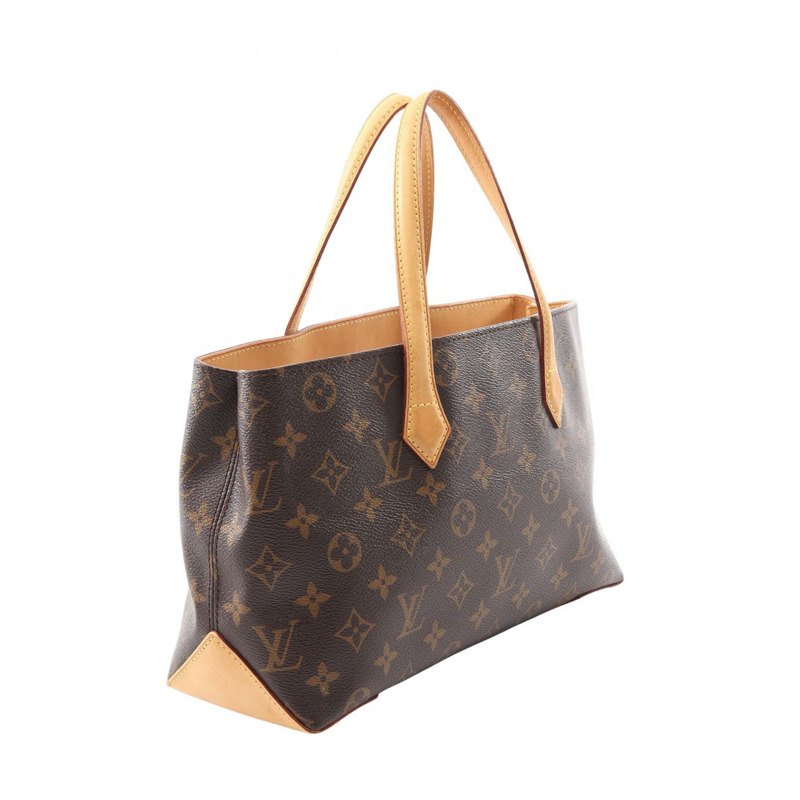 LOUIS VUITTON Wilshire PM 手提包 M45643 Monogram 帆布皮革棕色二手 LV-1