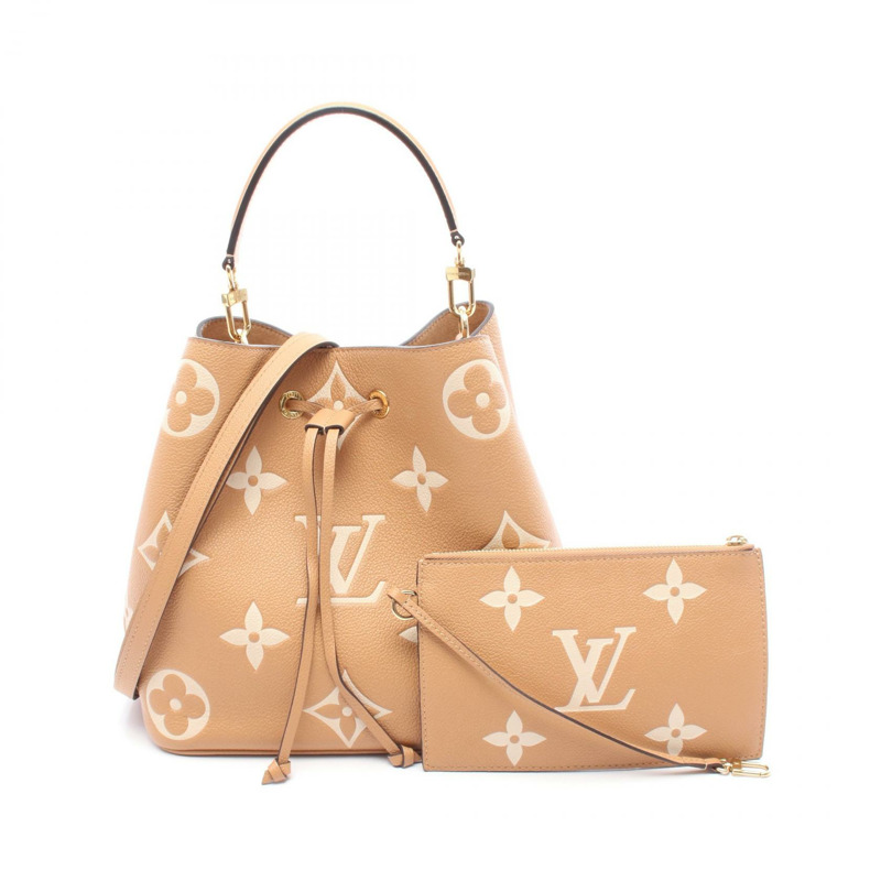 路易威登 NeoNoe MM 雙色肩背包 M45808 Monogram Empreinte 皮革-0