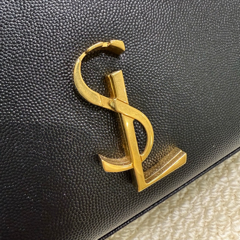 YSL - 黑色金釦魚子醬CASSANDRA手提側背包-12