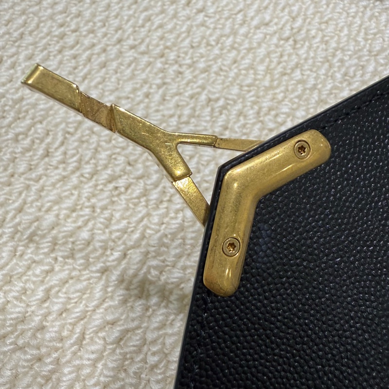 YSL - 黑色金釦魚子醬CASSANDRA手提側背包-13