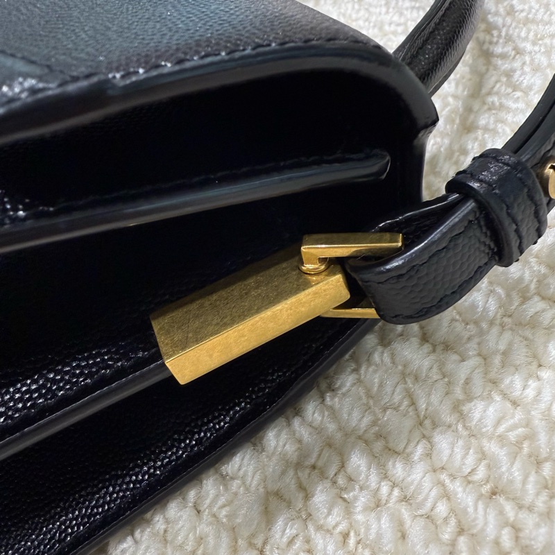 YSL - 黑色金釦魚子醬CASSANDRA手提側背包-17