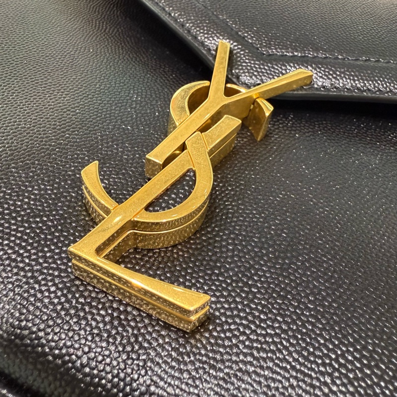 YSL - 黑色金釦魚子醬CASSANDRA手提側背包-14