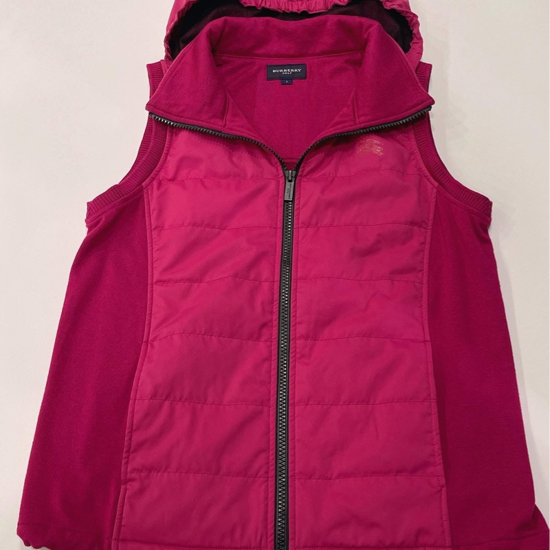 Burberry GOLF 戴帽拼接戰馬背心(帽可拆)-6