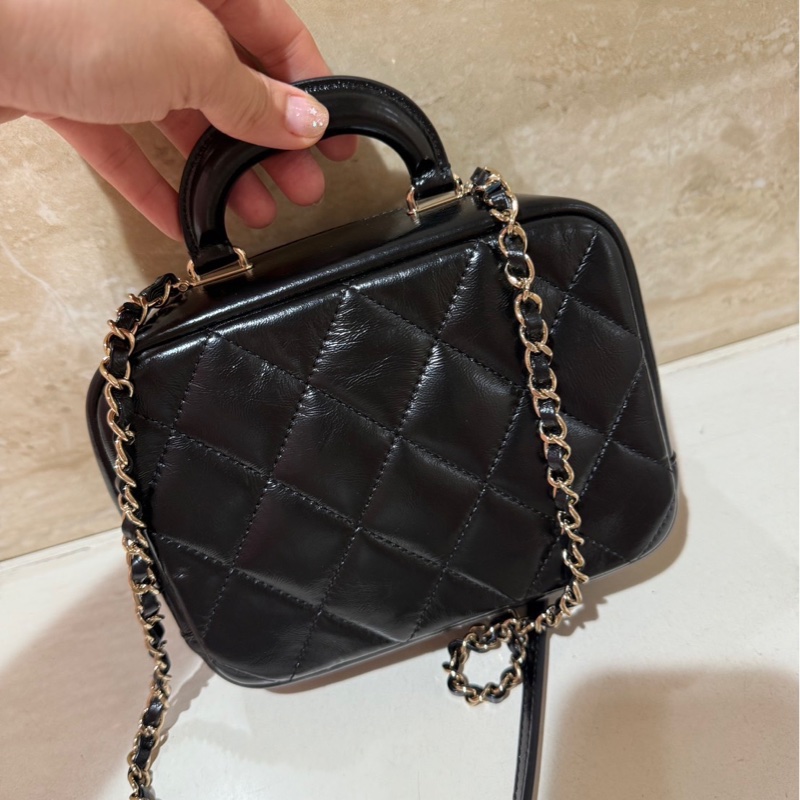 Chanel提把相機包(24c芯片、油蠟皮、亮金釦)-2
