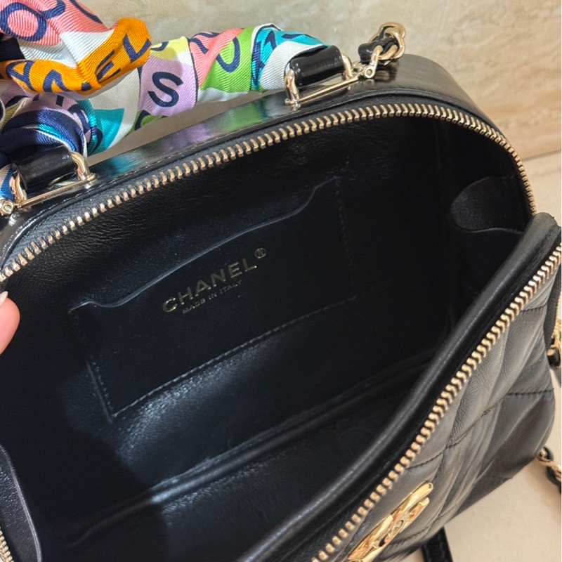 Chanel提把相機包(24c芯片、油蠟皮、亮金釦)-5