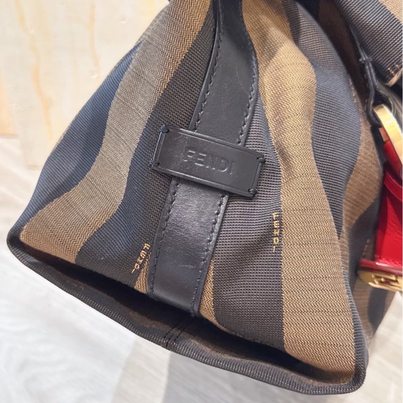 FENDI 經典直條紋托特包肩背包-2