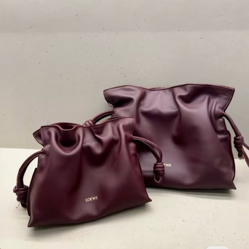 🎉新品好折扣✨Loewe 迷你納帕小牛皮 Mini Flamenco 包 酒紅色-4