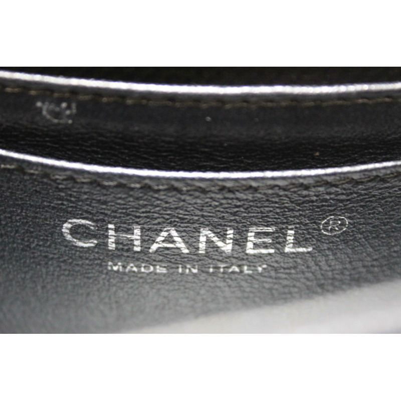 Chanel Black Iridescent Caviar Chevron Quilted Mini Rectangular Flap Bag-10