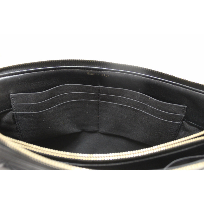 Chanel Black Lambskin Quilted Small Boy Zipped Pouch-10