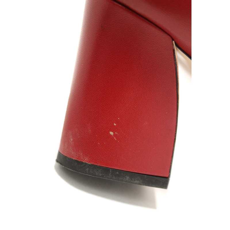 Gucci Red Smooth Calfskin Leather Web Bow Malaga Pumps Size 39-11