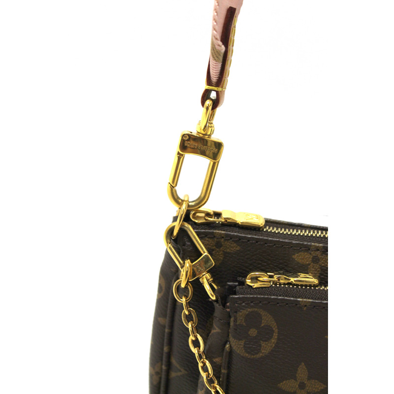 Louis Vuitton Classic Monogram Khaki Pink Strap Multi-Pochette Accessoires Bag-7