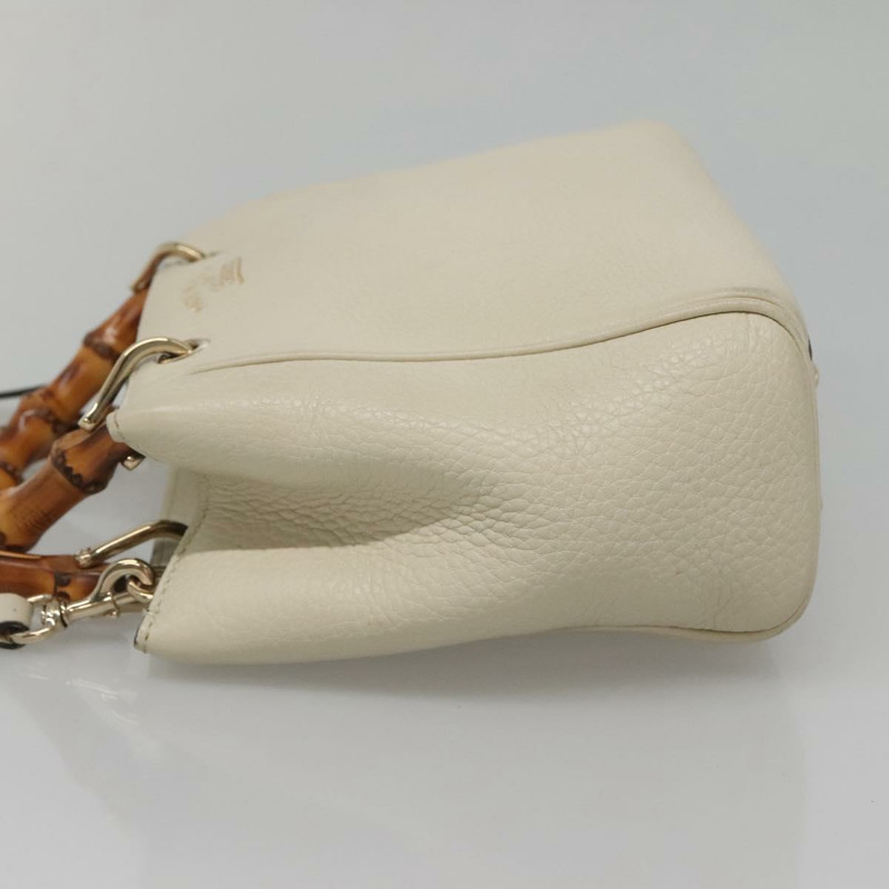 【日本直送】GUCCI 竹節手提包 皮革 2 款可選 白金色 368823 正品 140639-2
