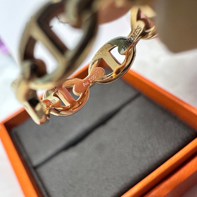 愛馬仕Hermes 18k玫瑰金戒指53號-12