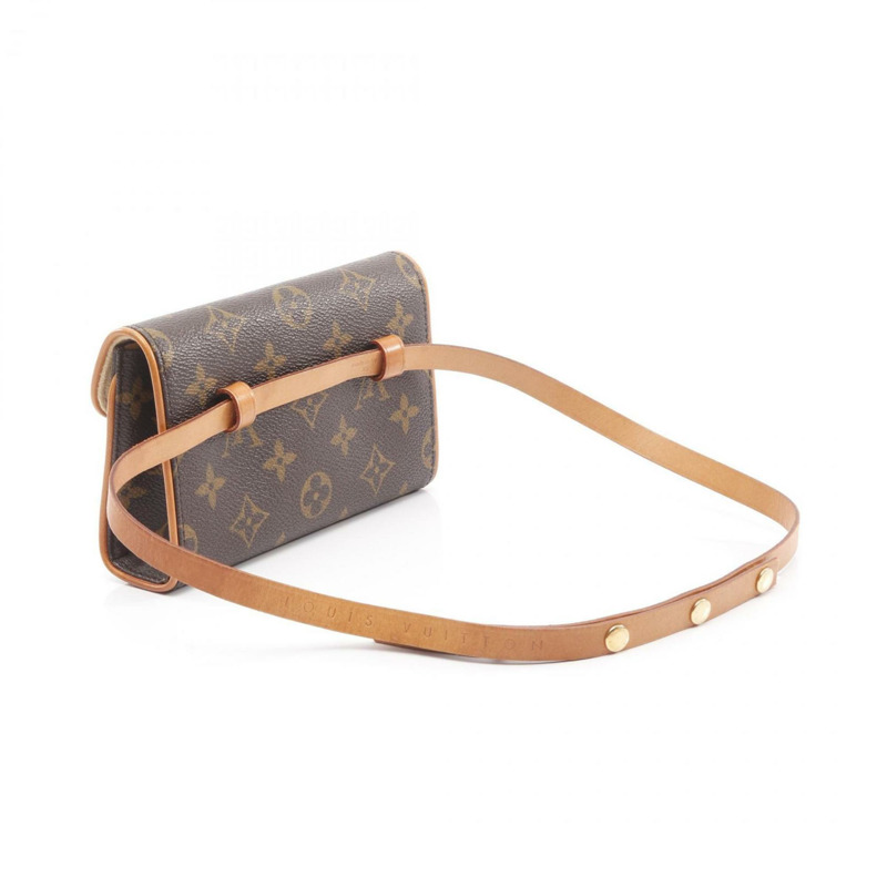 Louis Vuitton Florentine Pochette 腰包,主體 PVC 塗層帆布和皮革字母,女款,棕色,M51855-1