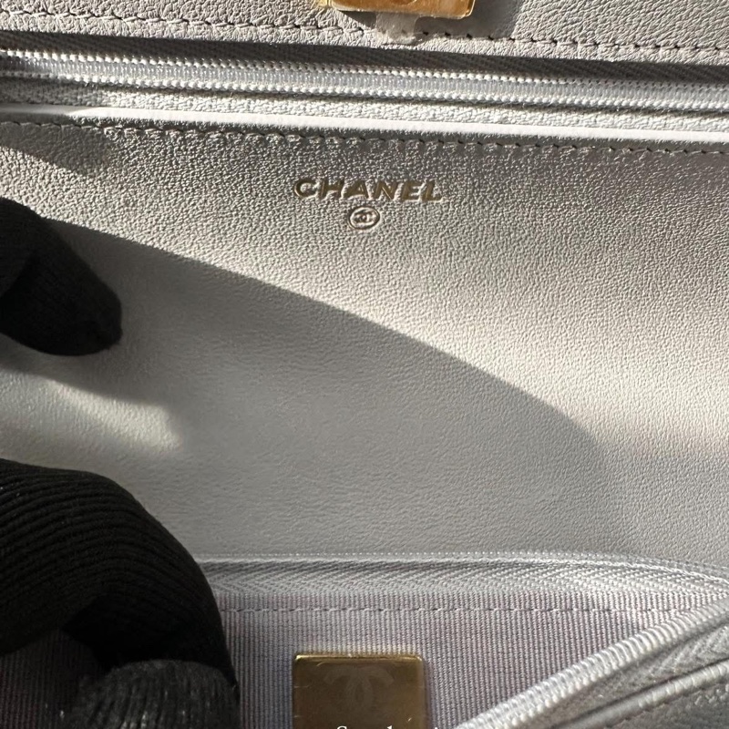 全拍拍最佛_暫售出 限時最後降✨Chanel 香奈兒愛心調節扣WOC金鍊𝘅荔枝牛灰 芯片款 全新全配✨-30