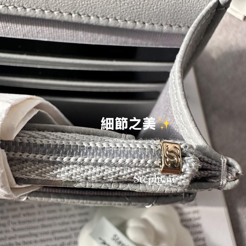 全拍拍最佛_暫售出 限時最後降✨Chanel 香奈兒愛心調節扣WOC金鍊𝘅荔枝牛灰 芯片款 全新全配✨-31