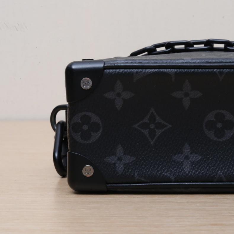 LOUIS VUITTON SoftTrunk軟盒子包迷你18.5黑色PVC2019老花肩背包-2