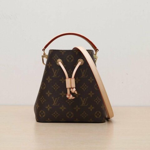 LOUIS VUITTON NÉONOÉ水桶包BB20老花PVC金扣晶片肩背包