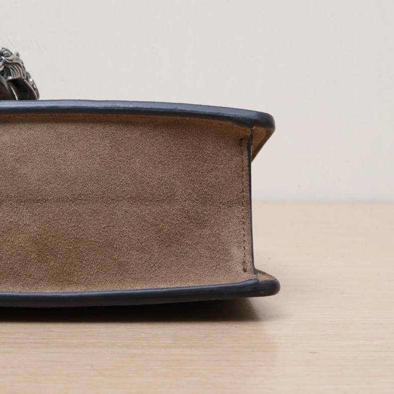 GUCCI Dionysus酒神小號25老花PVC鑽扣肩背包-3