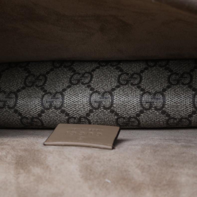 GUCCI Dionysus酒神小號25老花PVC鑽扣肩背包-5